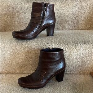 Clarks Artisan Dark Brown Leather Ankle Boots